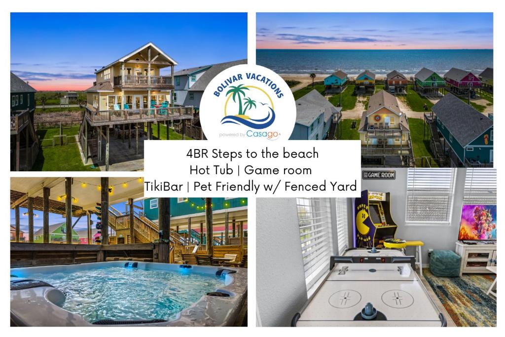 Photo #1 of 4BR w Hot Tub Gameroom OceanView by Bolivar Vacations in Bolivar Peninsula, TX