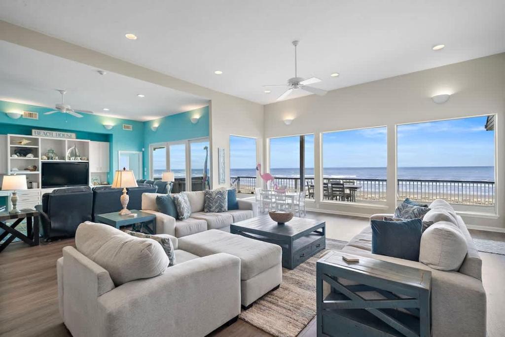 Photo #1 of Beachfront Beauty with Hot Tub - 10 Steps to Sand in Galveston, TX