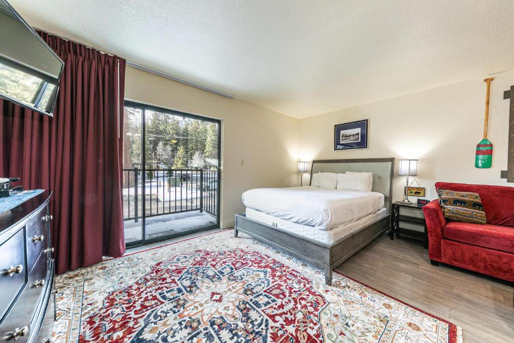 Photo of Charming Queen Studio Deluxe w/Balcony #233 at Donner Lake Village in Truckee, CA