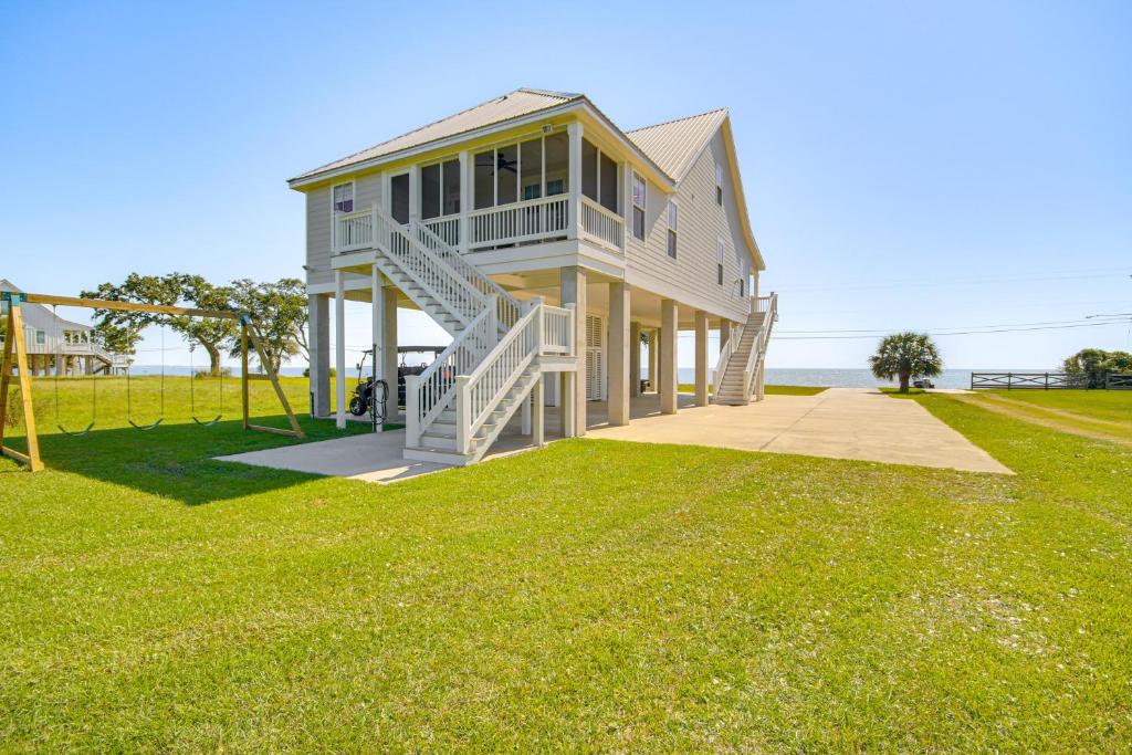 Photo of Walk to Beach Oceanfront Home with Outdoor Kitchen in Waveland, MS