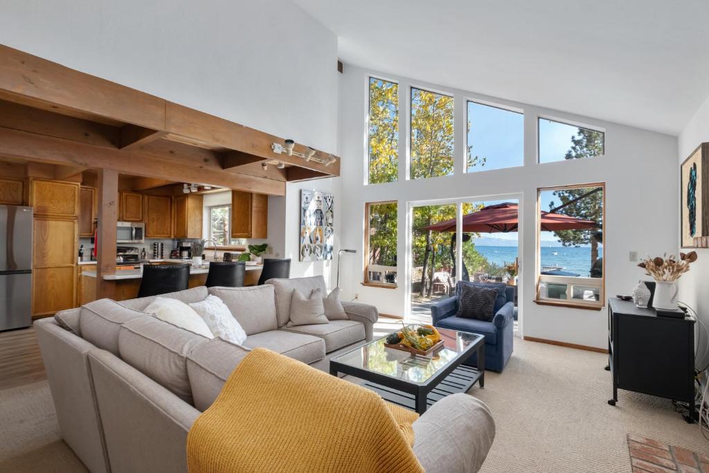 Photo of Waves End Lakefront - 3BR Tahoe Vista w Private Sandy Beach, Walk to Town! in Tahoe Vista, CA