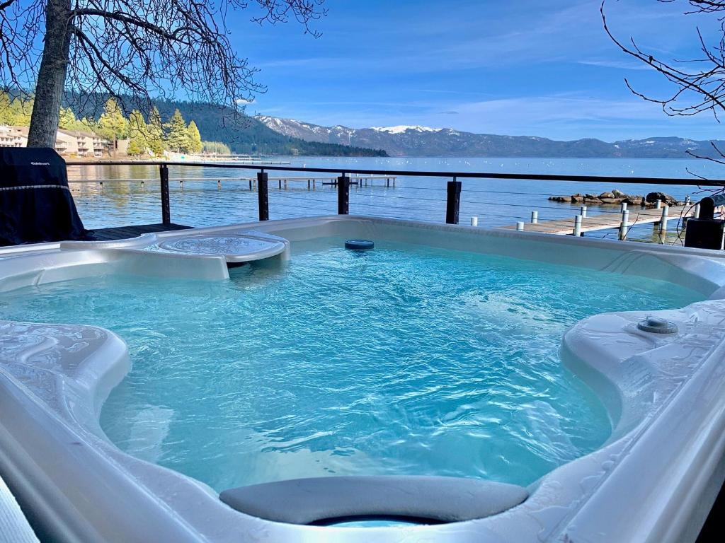 Photo of Lakeside Escape - Beautiful Lakefront, Pier, Wood Fireplace, Private Hot Tub in South Lake Tahoe, CA
