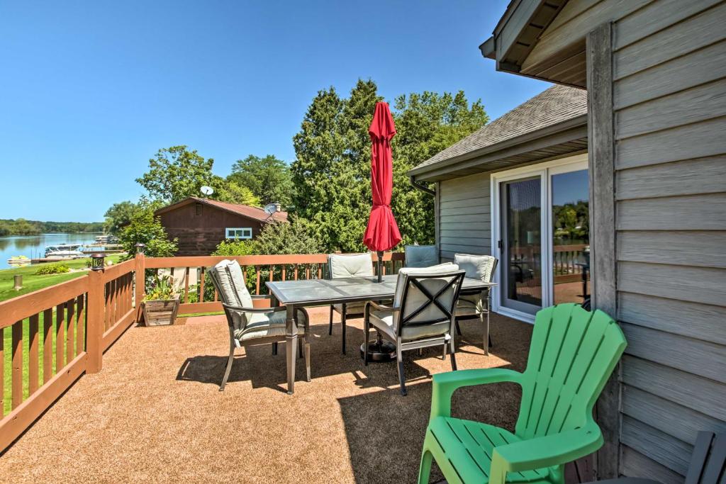 Photo of Family Home with Deck, Yard, Dock on Rock River in Janesville, WI