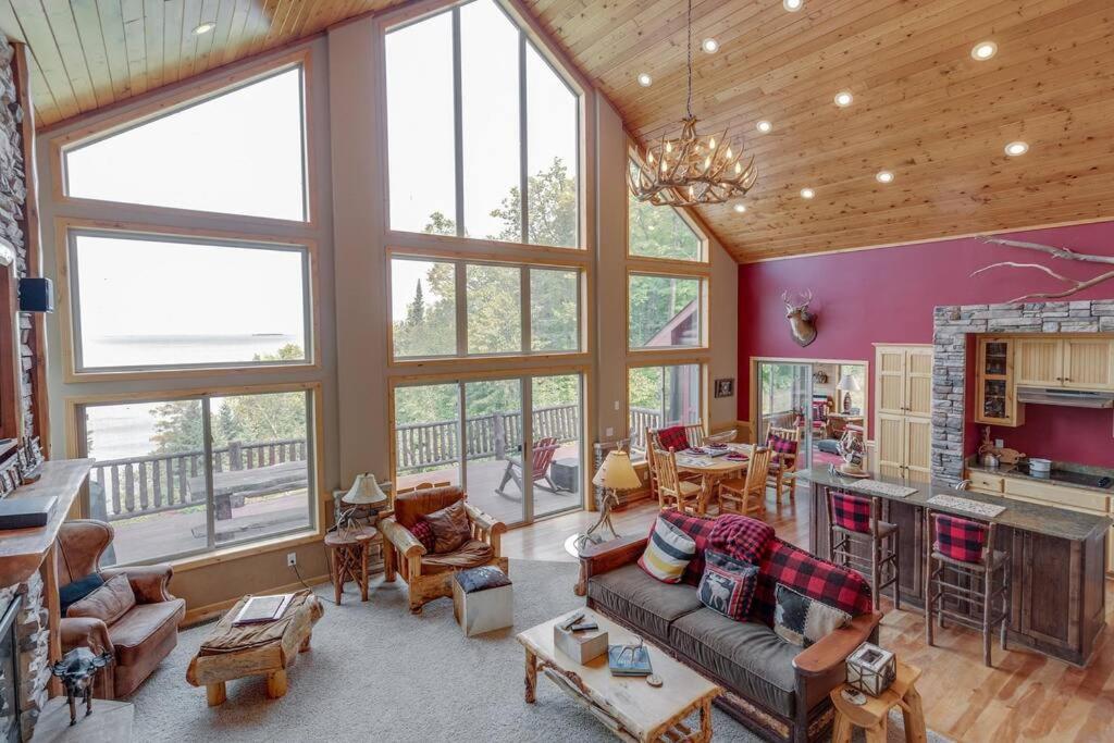 Photo of Spacious Leech Lake Home on 2 Private Acres, 200' of lake shore 15 Minutes to Walker with boat lift, dock, swimming, fire pit in Walker, MN